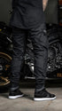 Ride Rich Unit 16 Armoured Denim Cargo Motorcycle Joggers - Black